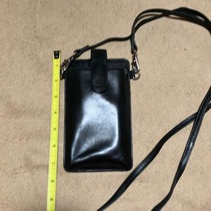black leather cell phone carrier